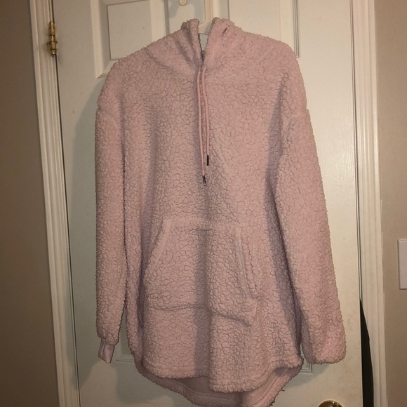 Revamped Pink Cozy Fleecey Teddy Bear Sweater - Picture 1 of 5